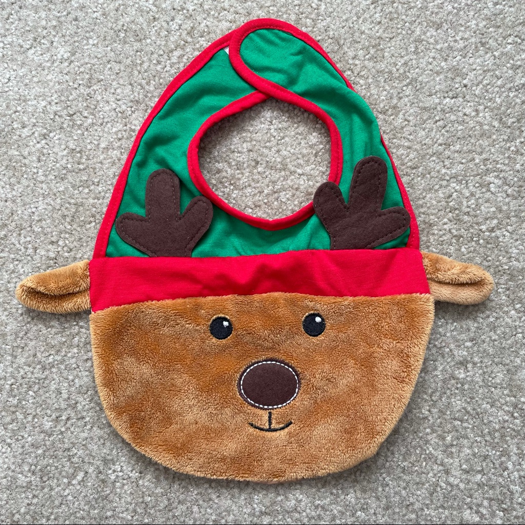Baby Velcro Reindeer Bib